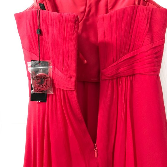 NWT BCBG Duran Strapless Chiffon Dress - Picture 7 of 10